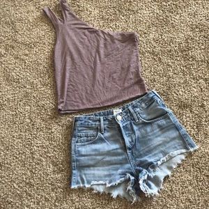 American eagle one shoulder crop top
